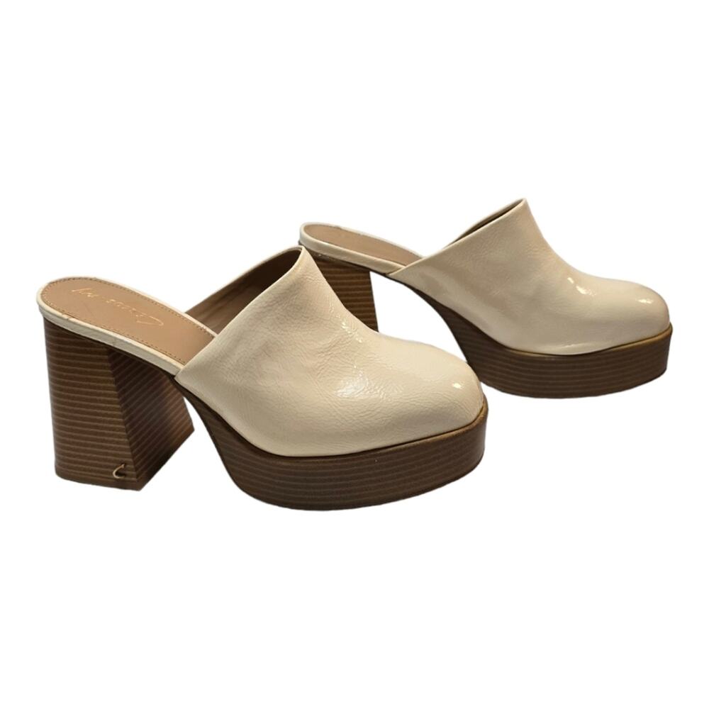 Sam Edelman Circus Chunky Platform 70s Heeled White Clogs New‎ - Picture 2 of 9